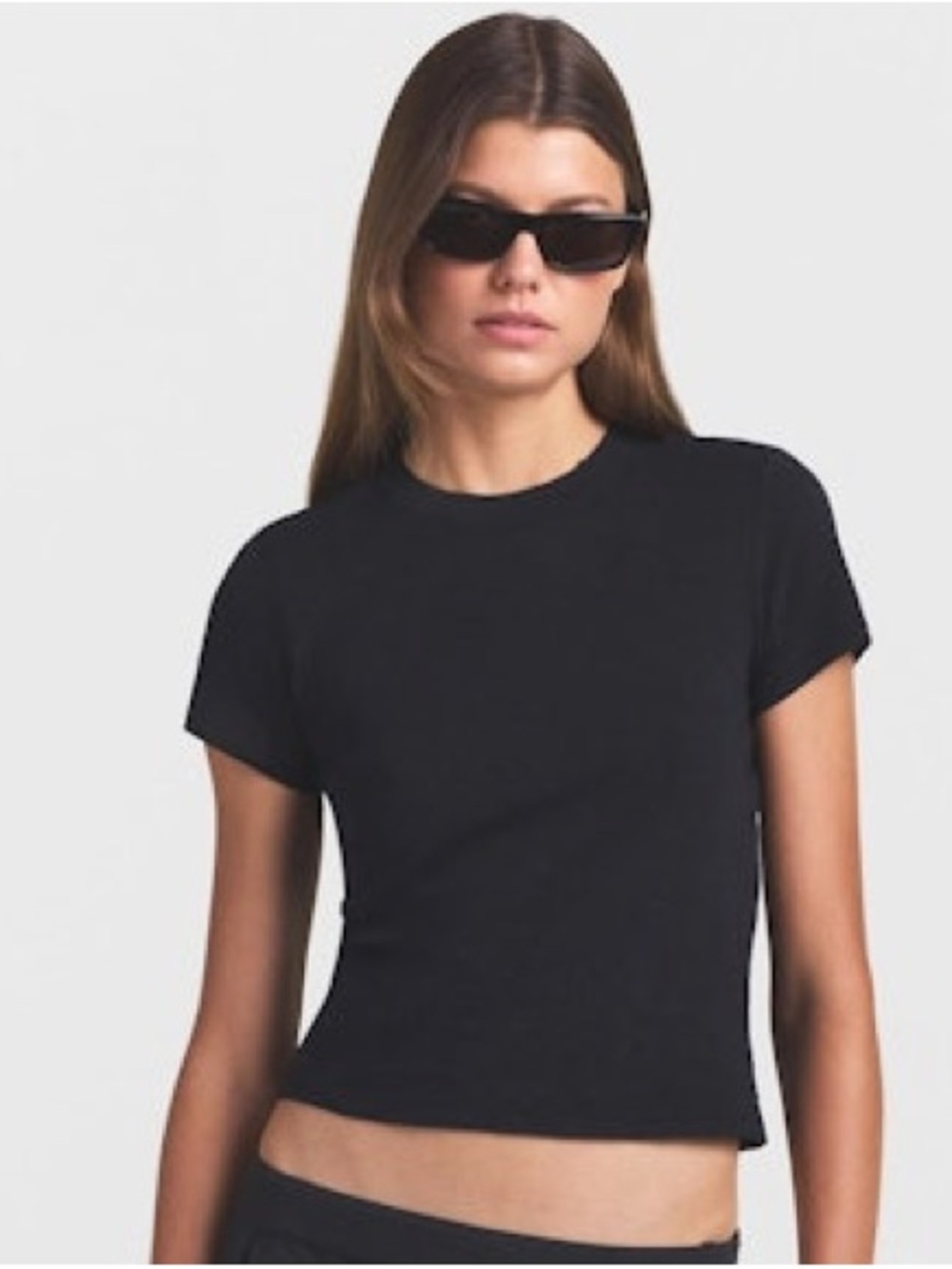 Skims Worn in jersey ruched waist t shirt  color washed onyx